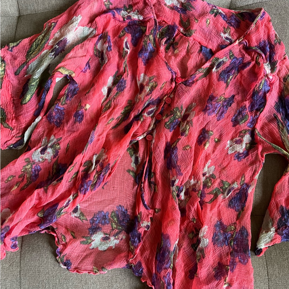 Free people sheer blouse, size small